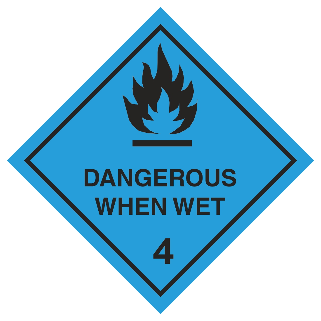 Dangerous When Wet (4) Hazard Symbol GHS Diamond Sign Aston Safety
