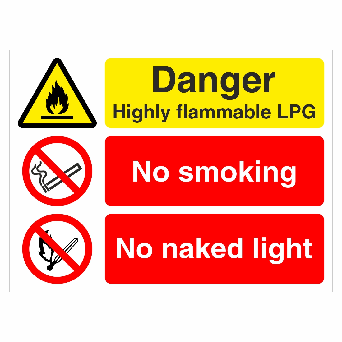 Danger Highly Flammable LPG Multi Sign Aston Safety Signs
