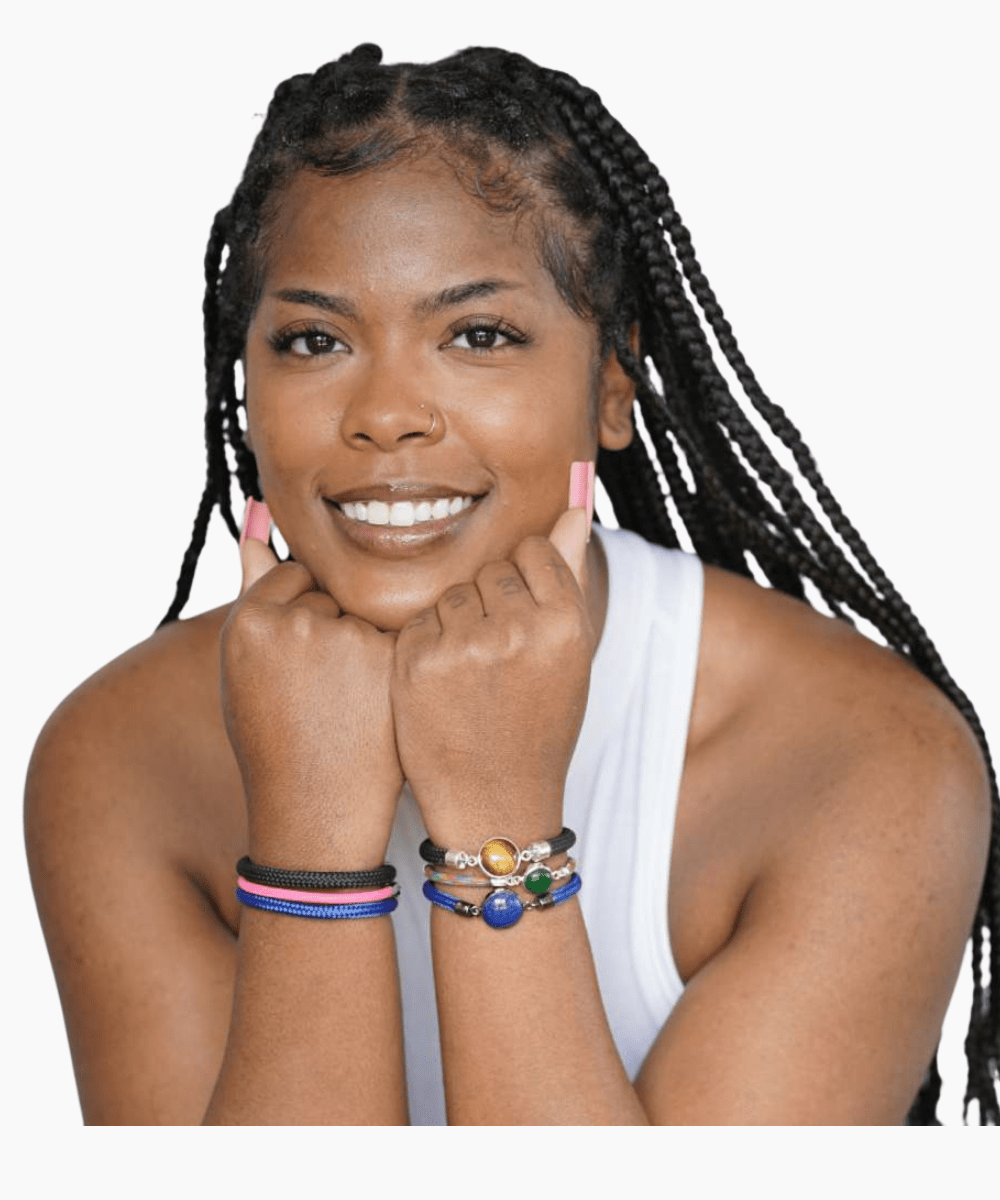 Jet Nautical Rope Bracelet in 925 Sterling Silver AstraSeven®