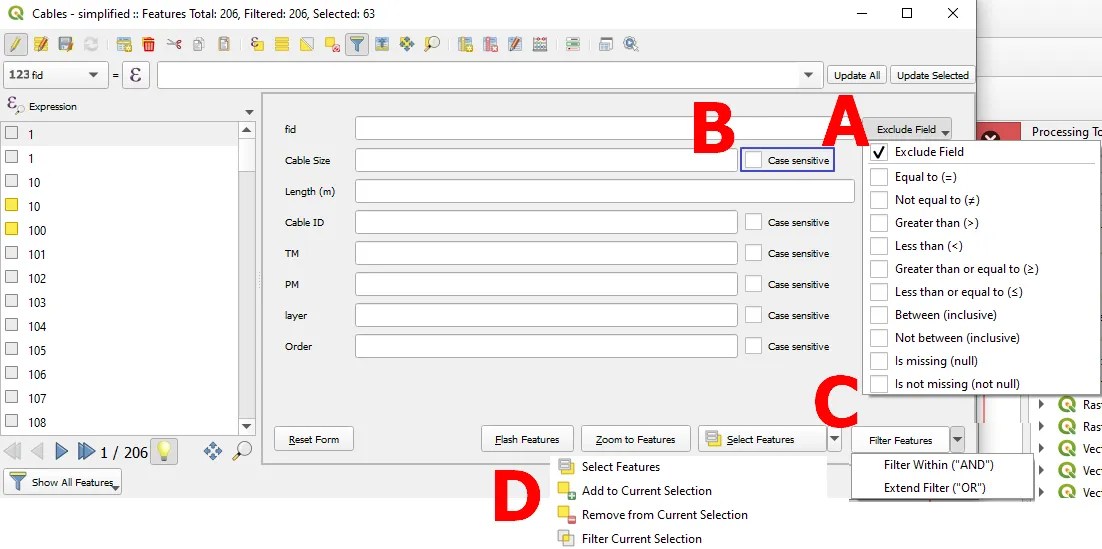 Attribute table in QGIS AstroGeoGIS