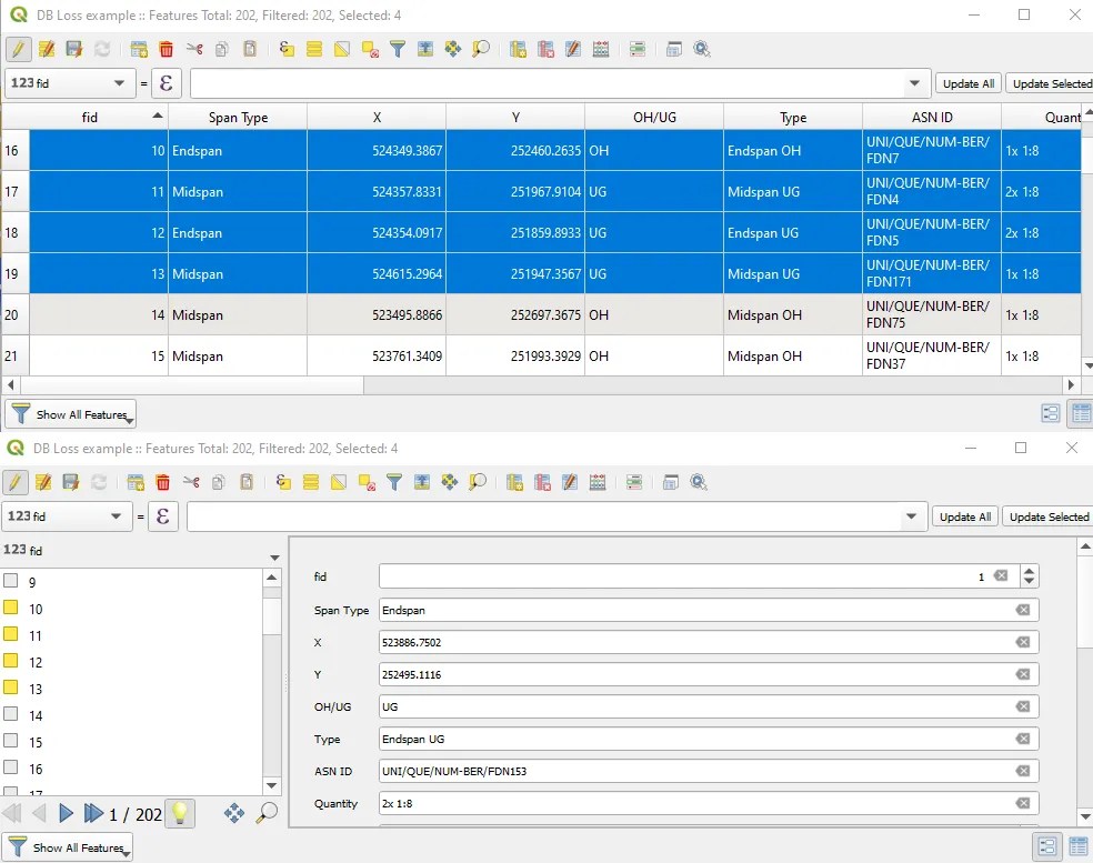 Attribute table in QGIS AstroGeoGIS