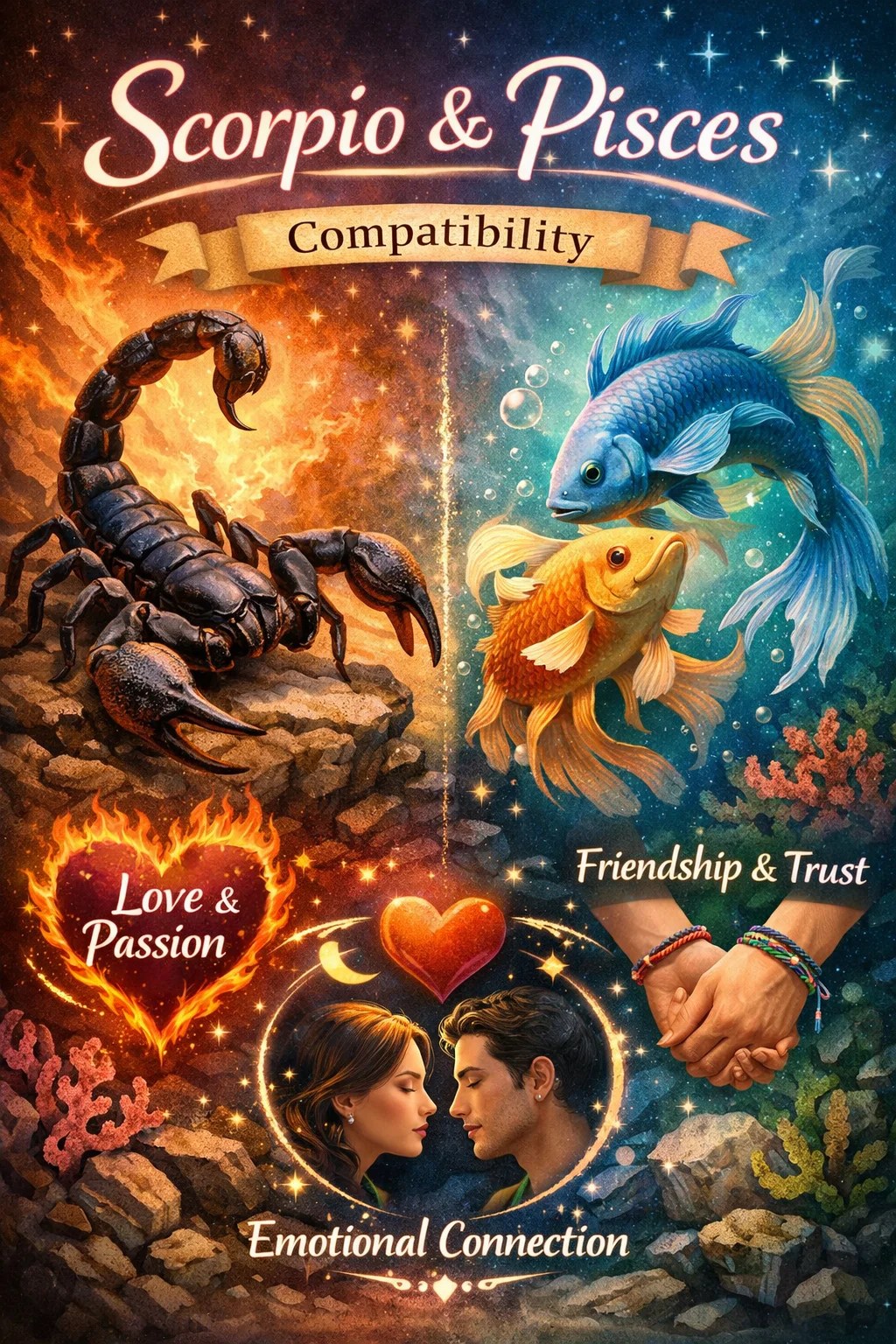 Scorpio and Pisces Compatibility Love Friendship Emotional Connection 🦂