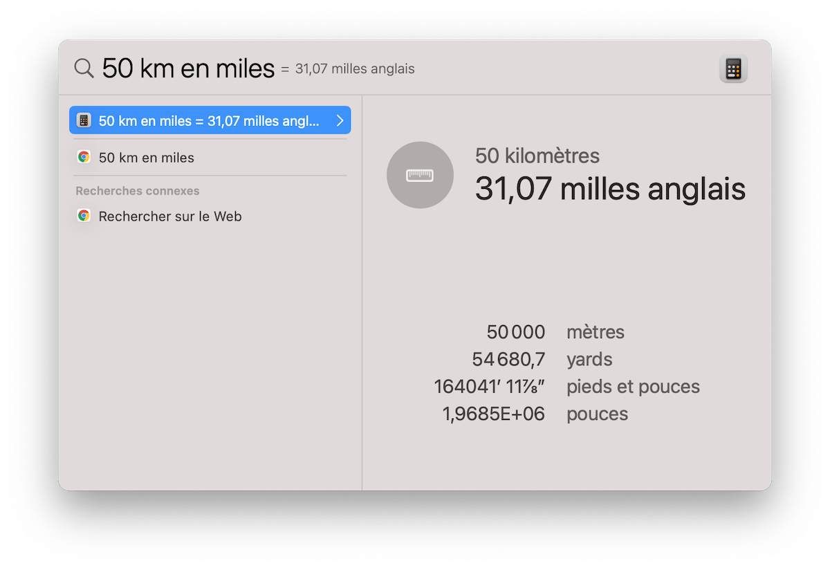 Utiliser Spotlight sur Mac pour faire une recherche Luviapp
