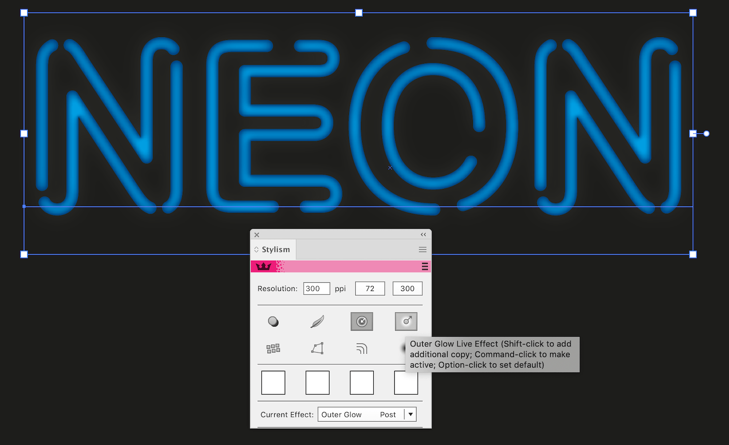 Create neon text effect with Stylism and Adobe Illustrator | Astute Graphics