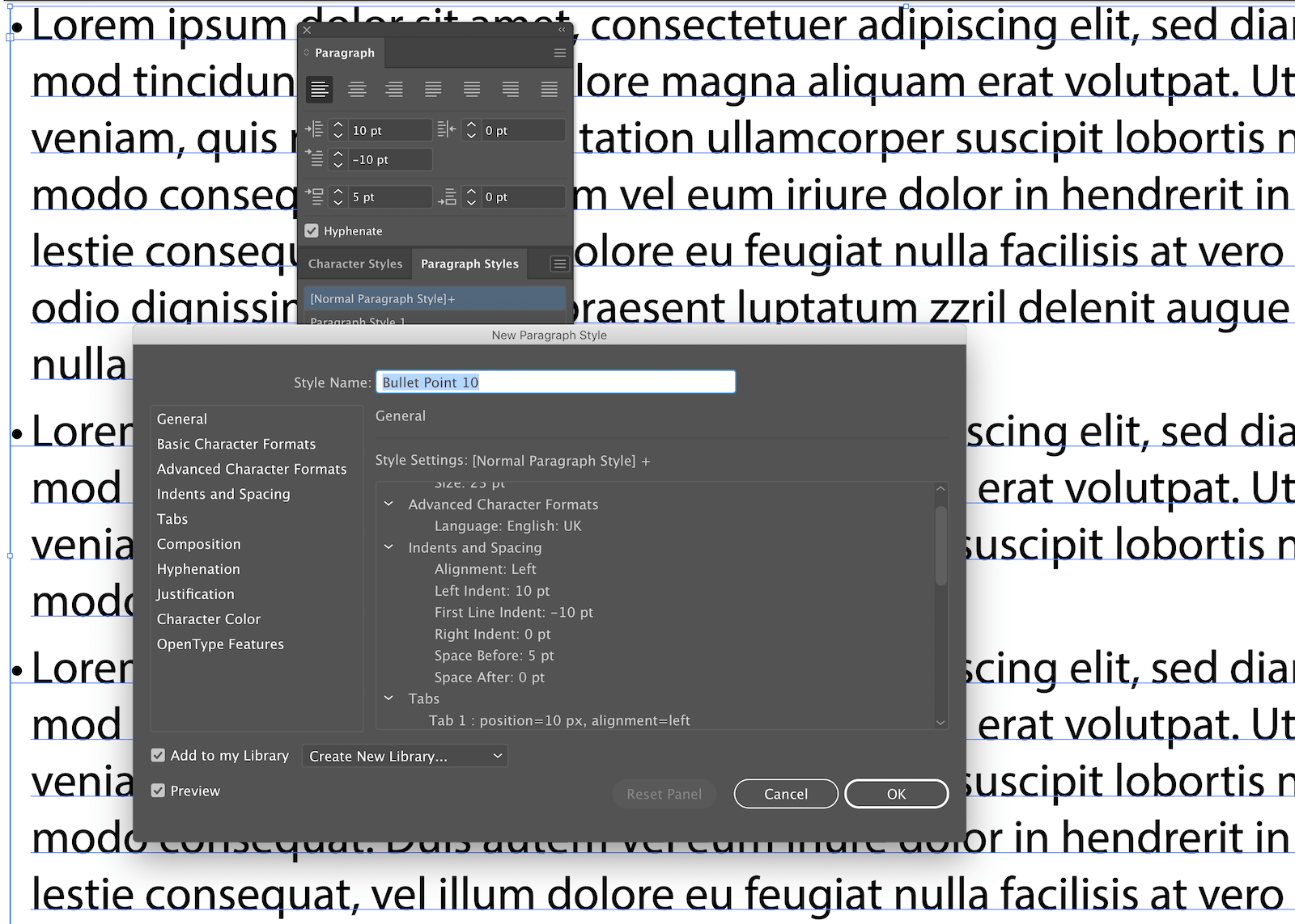 How to add bullet points to text in Adobe Illustrator