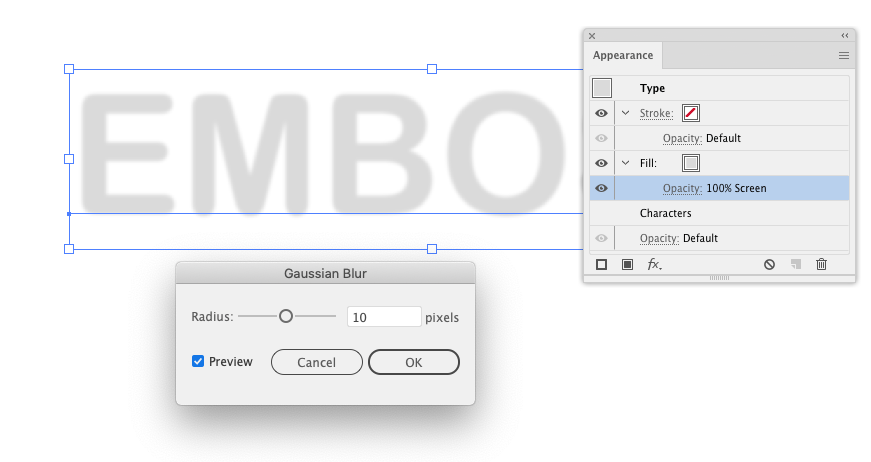 How to create bevel & emboss text effects in Illustrator