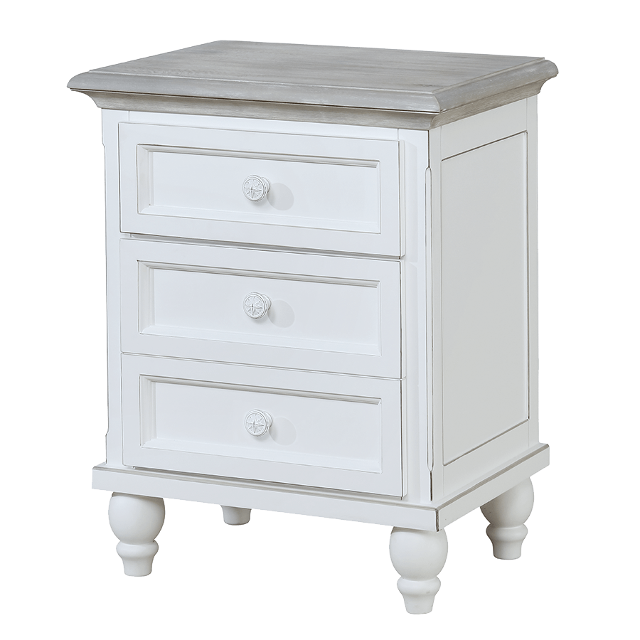 Tradewinds Two Drawer Nightstand In Antique White And French Grey A