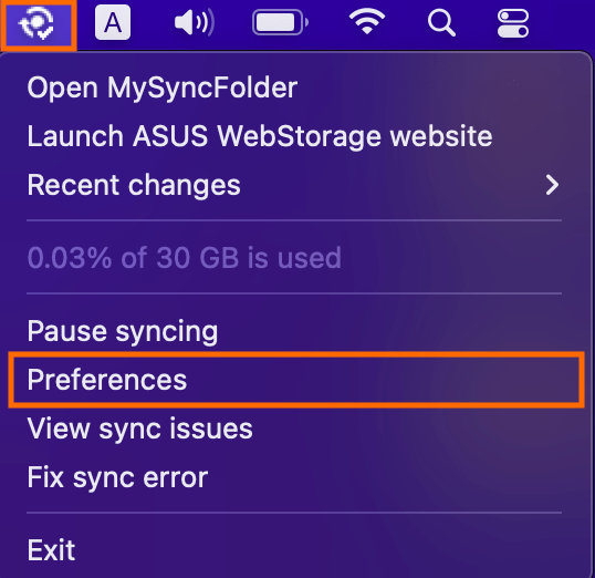 How to change the sync path in "ASUS WebStorage Sync for Mac"? ASUS
