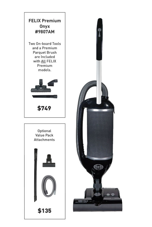 Sebo Felix 1 Premium Onyx 9807AM Upright vacuum A Sweeper Store