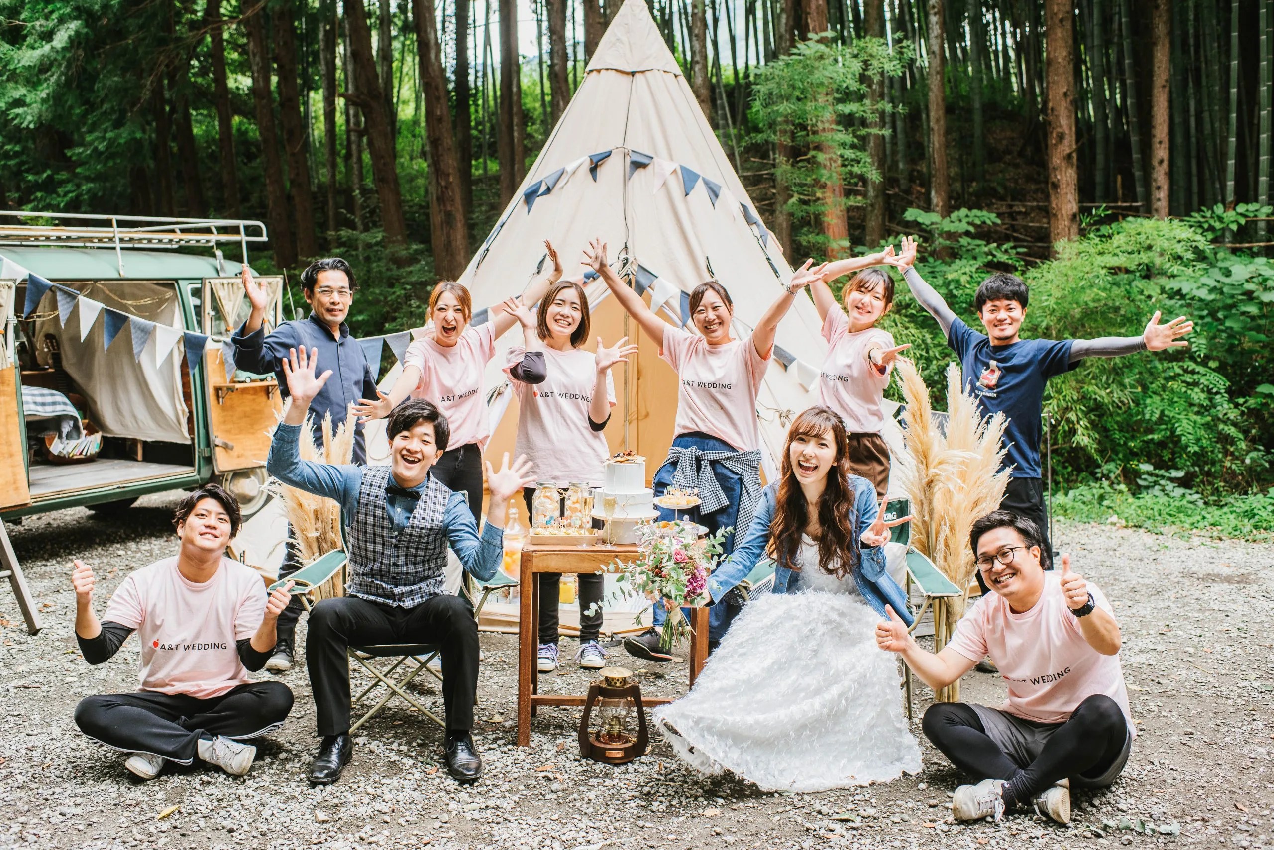キャンプ場で自由に♡自分らしく♡アウトドアウェディング 結婚式はA&T WEDDING