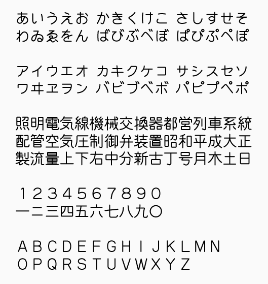 注意書きや制御盤で見かける独特な雰囲気を持つあのフォント