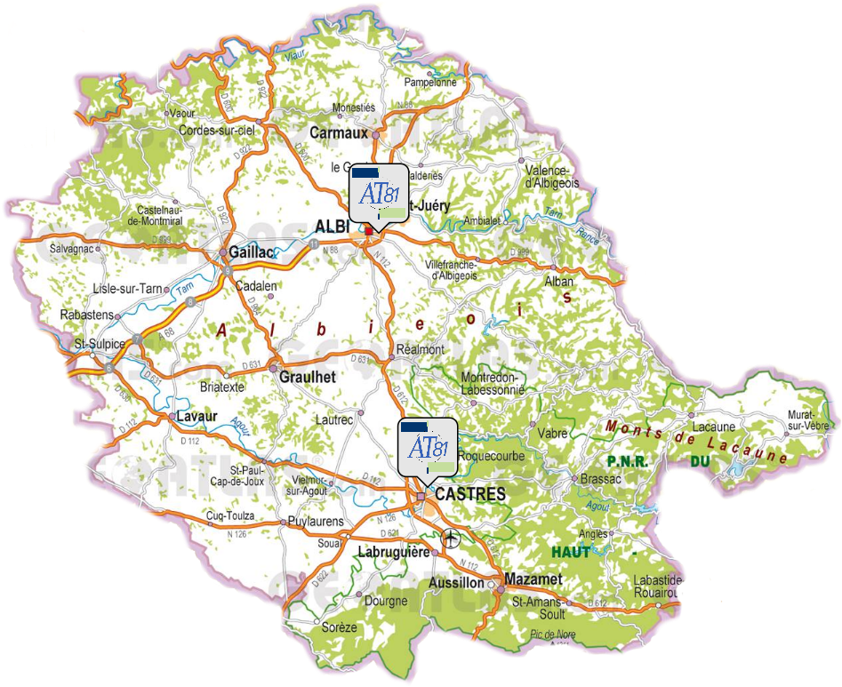 Pain Points De "Carte Michelin Tarn" Contact AT 81