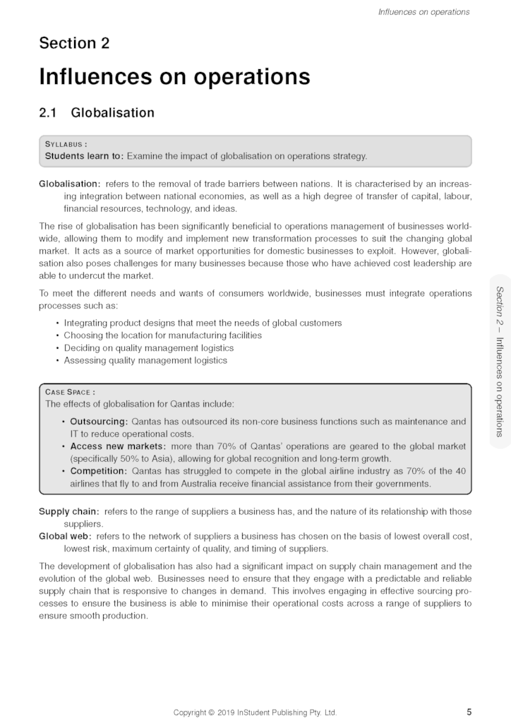HSC Year 12 Business Studies Notes Free Shipping on