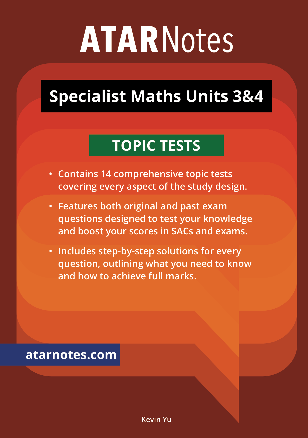 VCE Specialist Maths Units 3&4 Topic Tests ATAR Notes