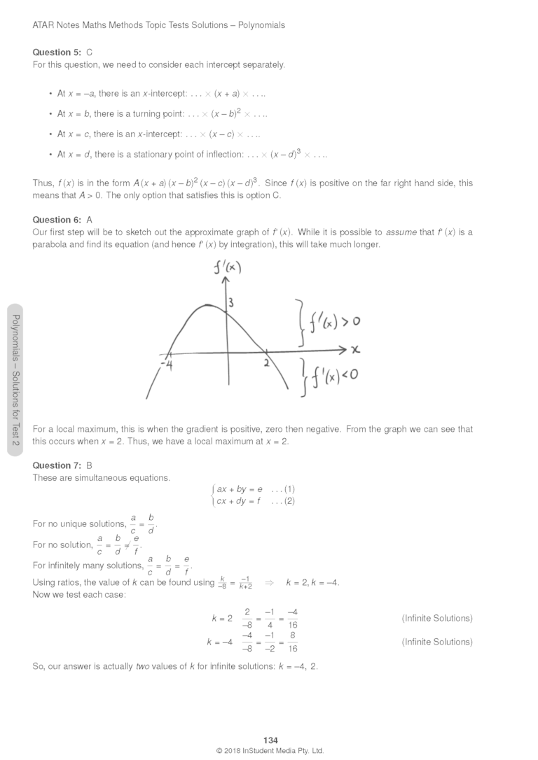 VCE Maths Methods Units 3&4 Topic Tests ATAR Notes