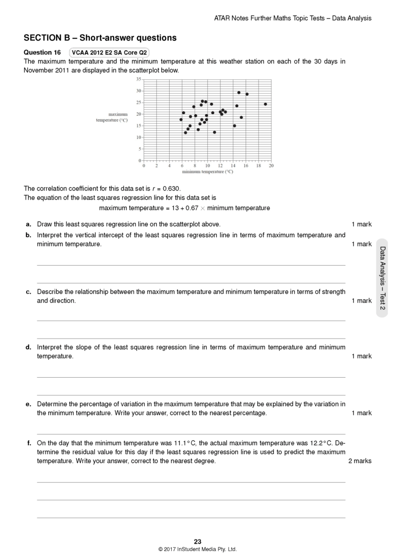 VCE Further Maths Units 3&4 Topic Tests ATAR Notes Free shipping on