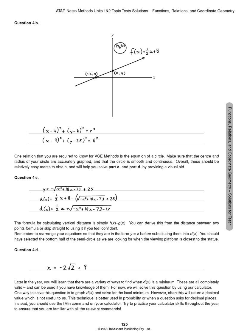 VCE Maths Methods Units 1&2 Topic Tests ATAR Notes
