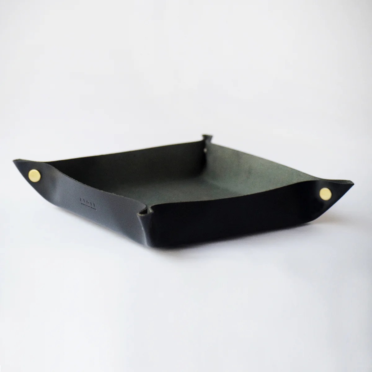 Milos Black Leather Tray Atoll