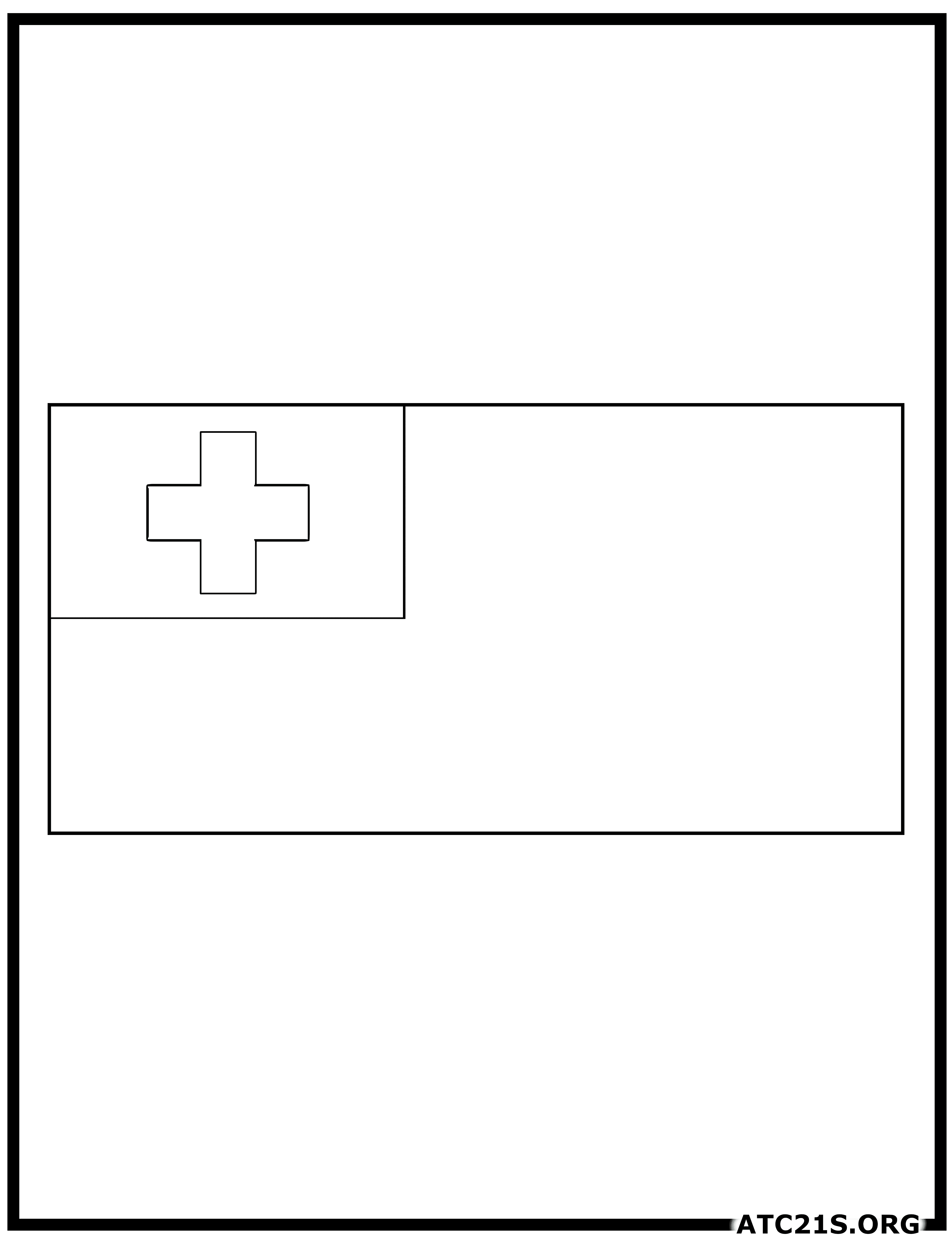 Tonga Flag Coloring Page ATC21S