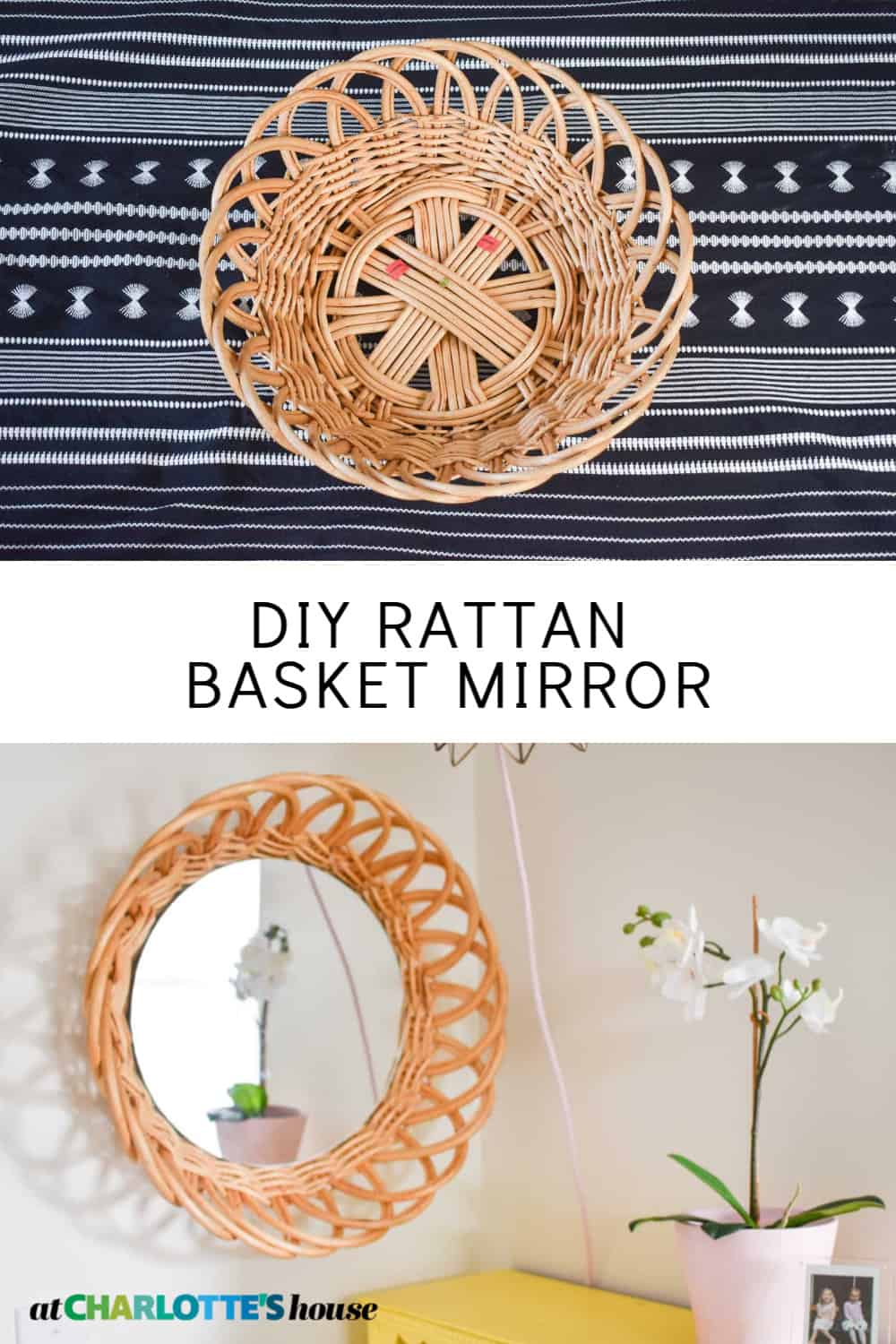 Round Rattan Mirror At Charlotte's House