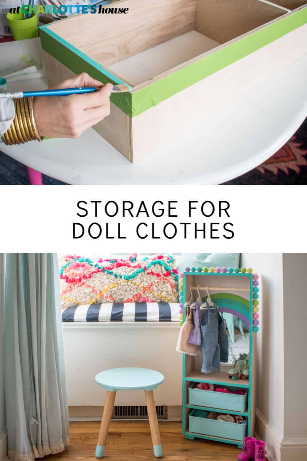 Wooden DIY Doll Clothes Storage At Charlotte's House