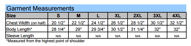 Augusta Size Chart: A Visual Reference of Charts | Chart Master