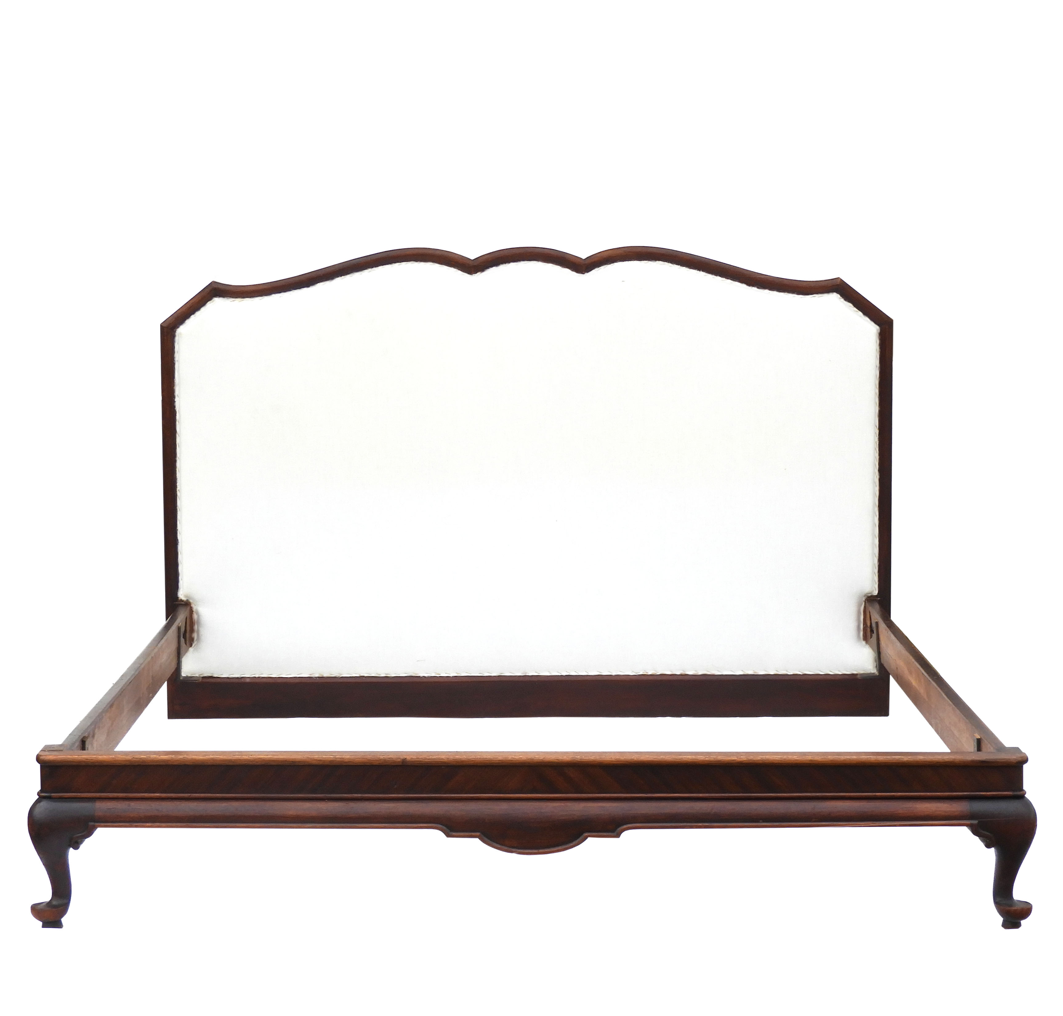 Antique French Bed Upholstered Mahogany Kingsize c1920 Atelier33Bis