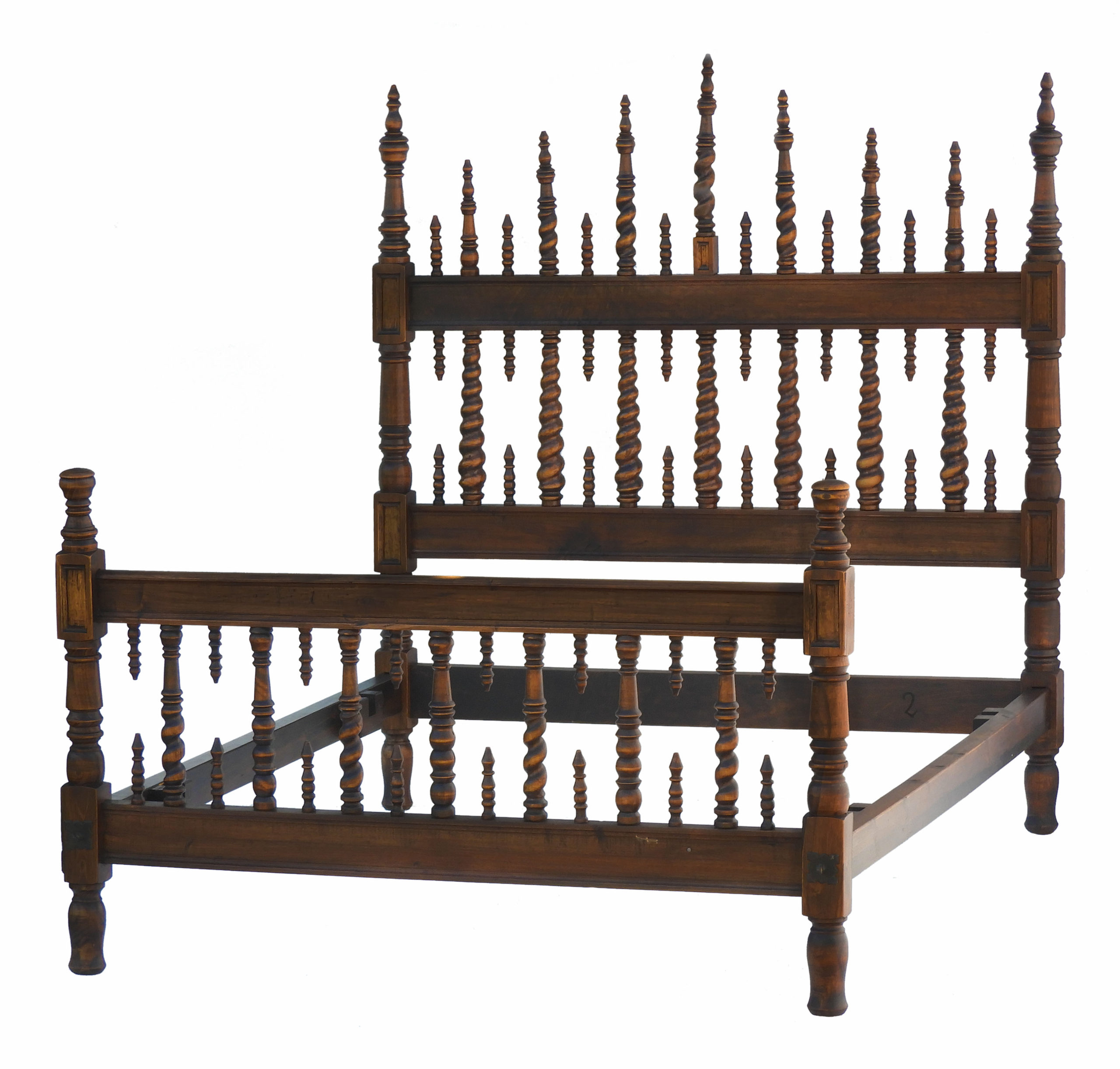 Antique Provincial Spanish Bed US Queen UK KingSize Spindle Turned