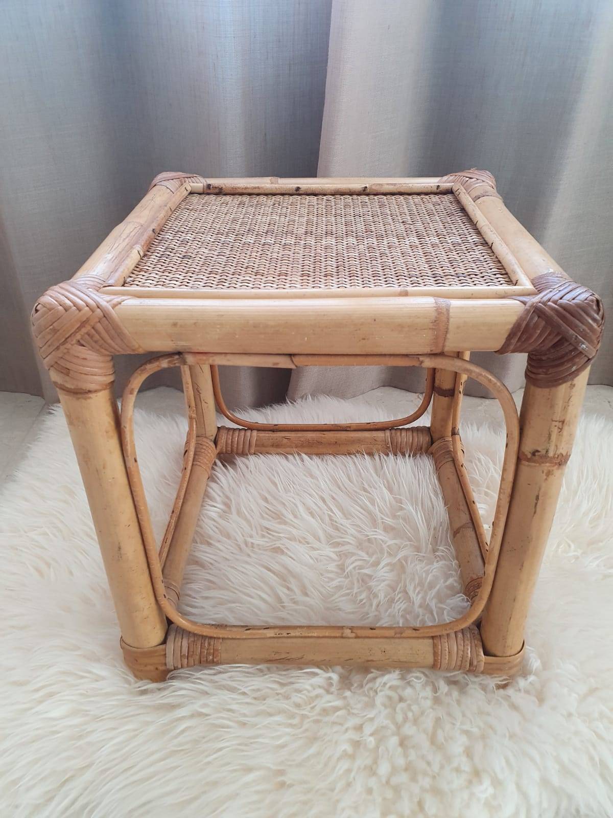 Table en rotin Atelier d'Antan