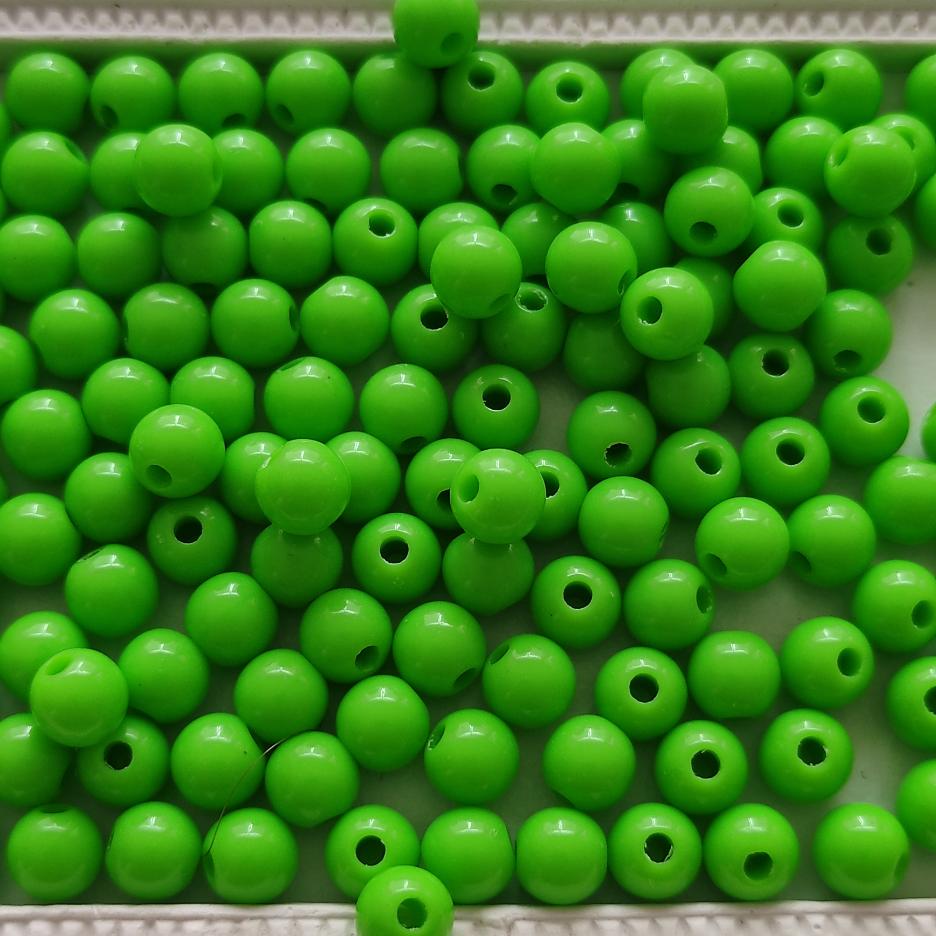 Contas acrilicas 6 mm cor verde alface Atelier das Artes