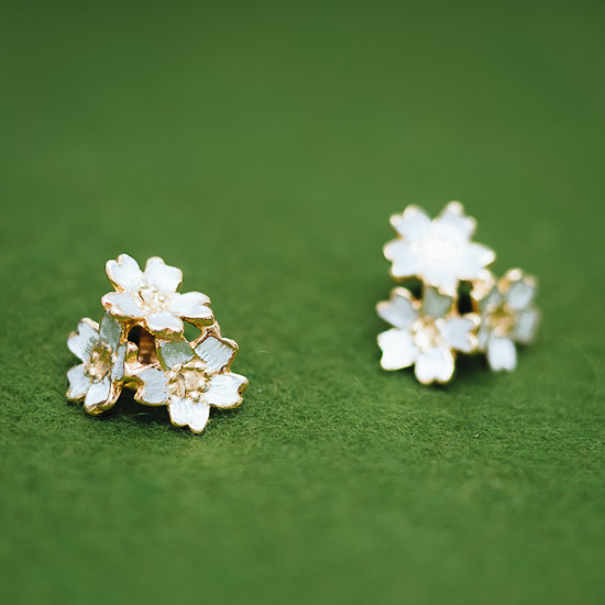 Sakura Cherry Blossom cluster earrings Atelier Shinji Ginza