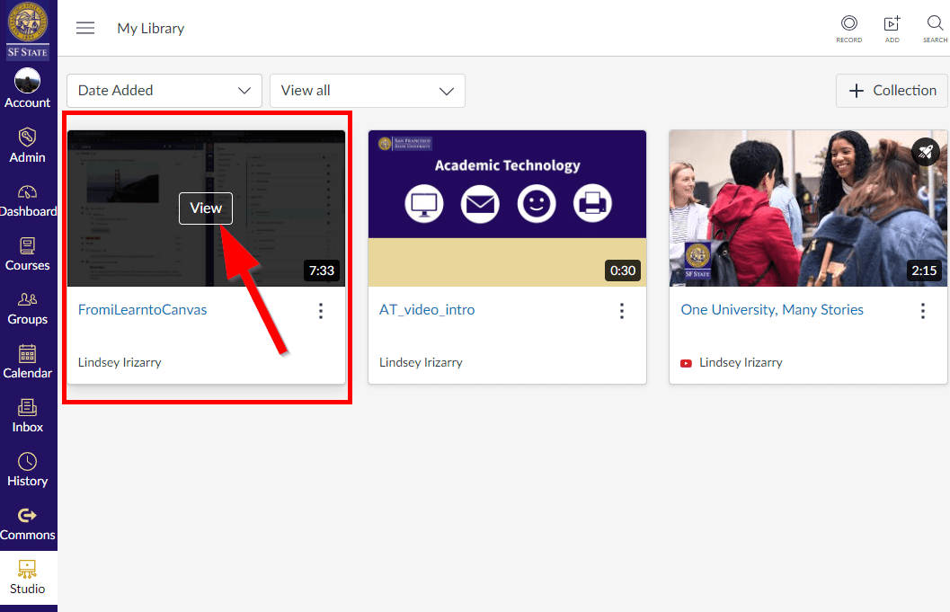 Uploading a new video to Canvas Studio Academic Technology Help Center