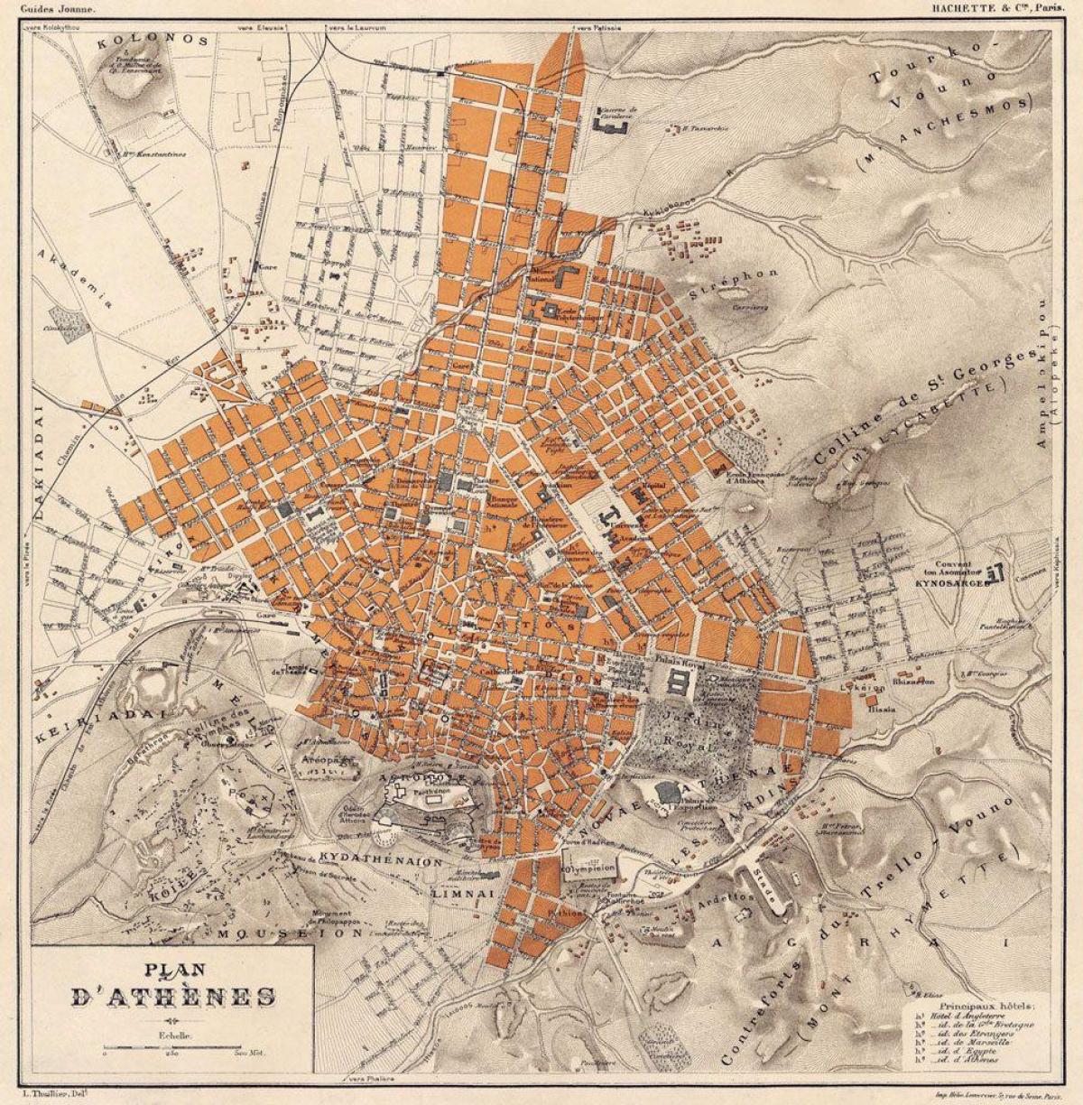 Home & Living Prints MP360 Athens City Map 1890 Map Of Athens Antique