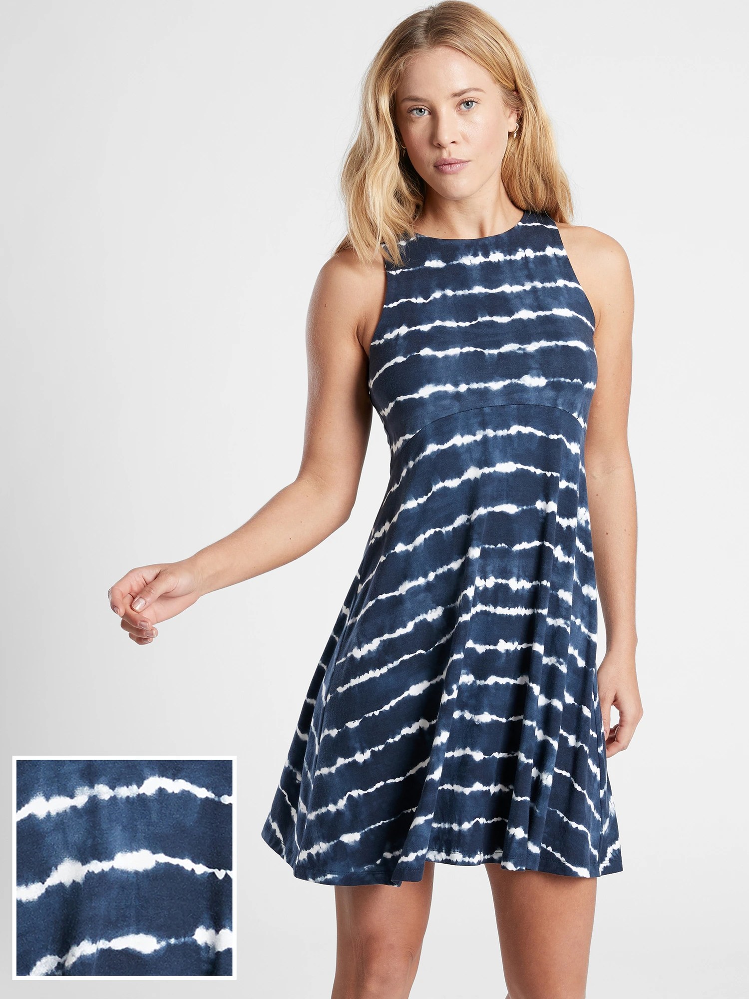 Athleta Santorini Thera Printed Dress blue 531167002