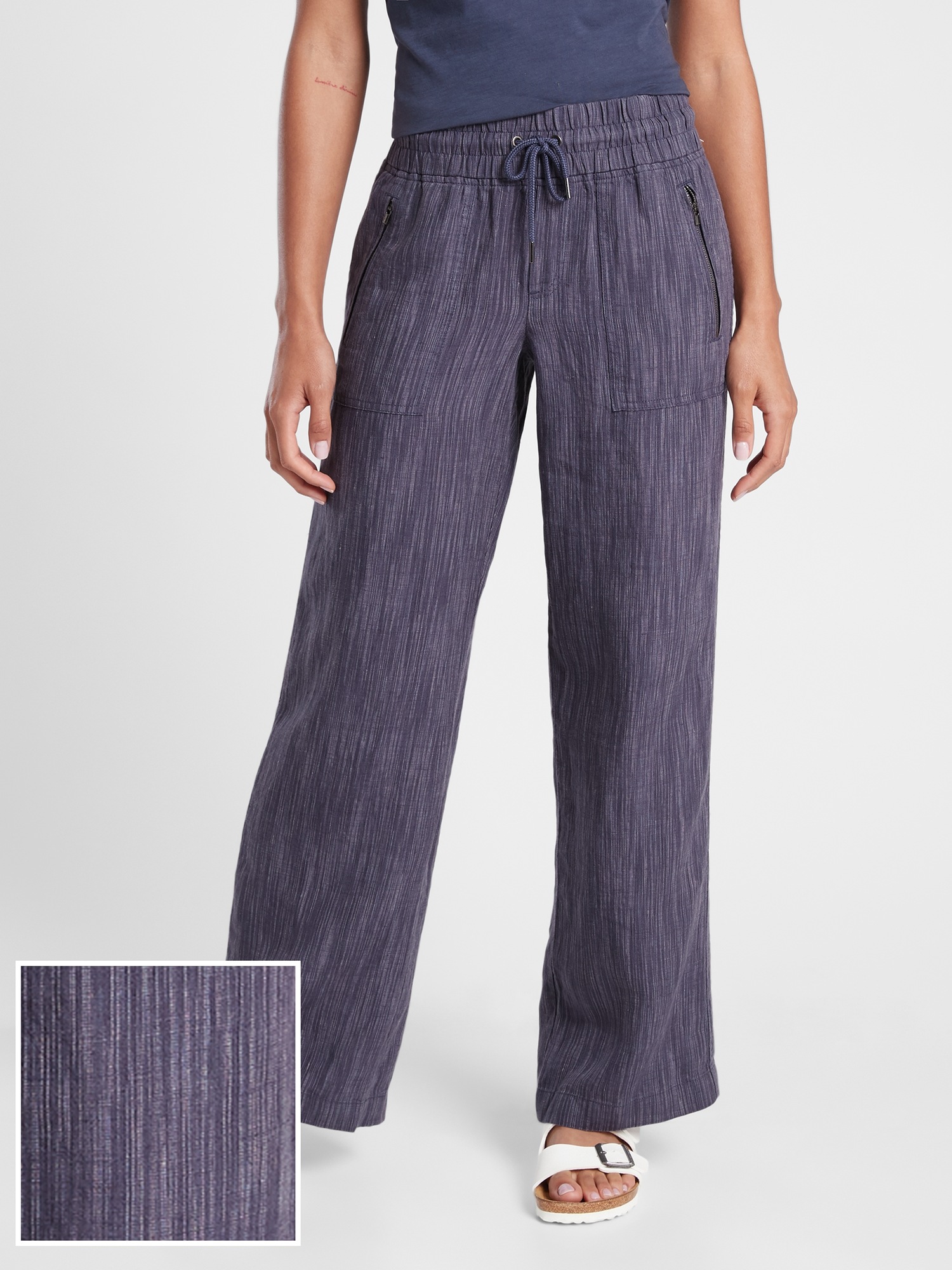 Cabo Linen Textured Wide Leg Pant Athleta