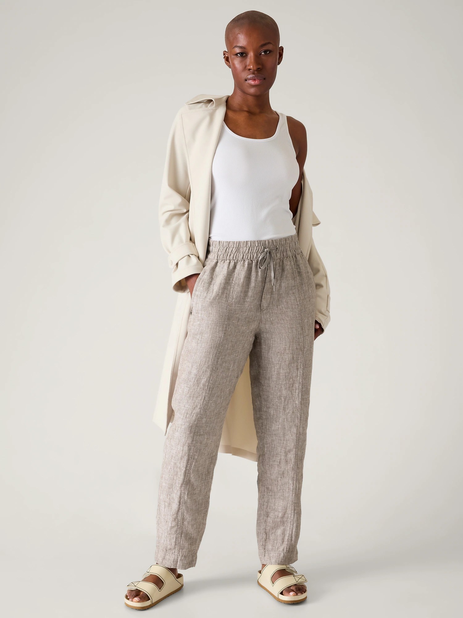 Retreat Linen High Rise Ankle Pant Athleta
