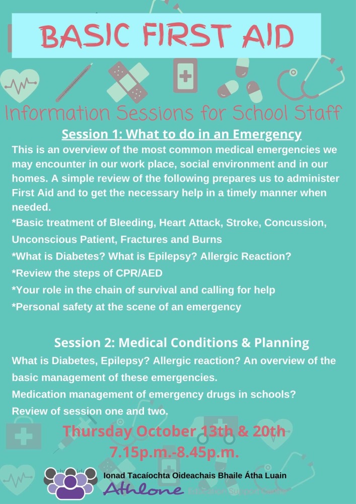 LC22123A Basic First Aid for All School Staff (Series of 2 Sessions