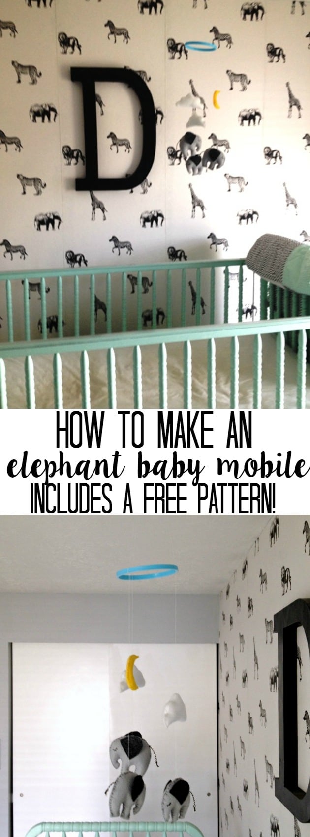 how to make an elephant baby mobile, diy easy fun infant hanging mobile