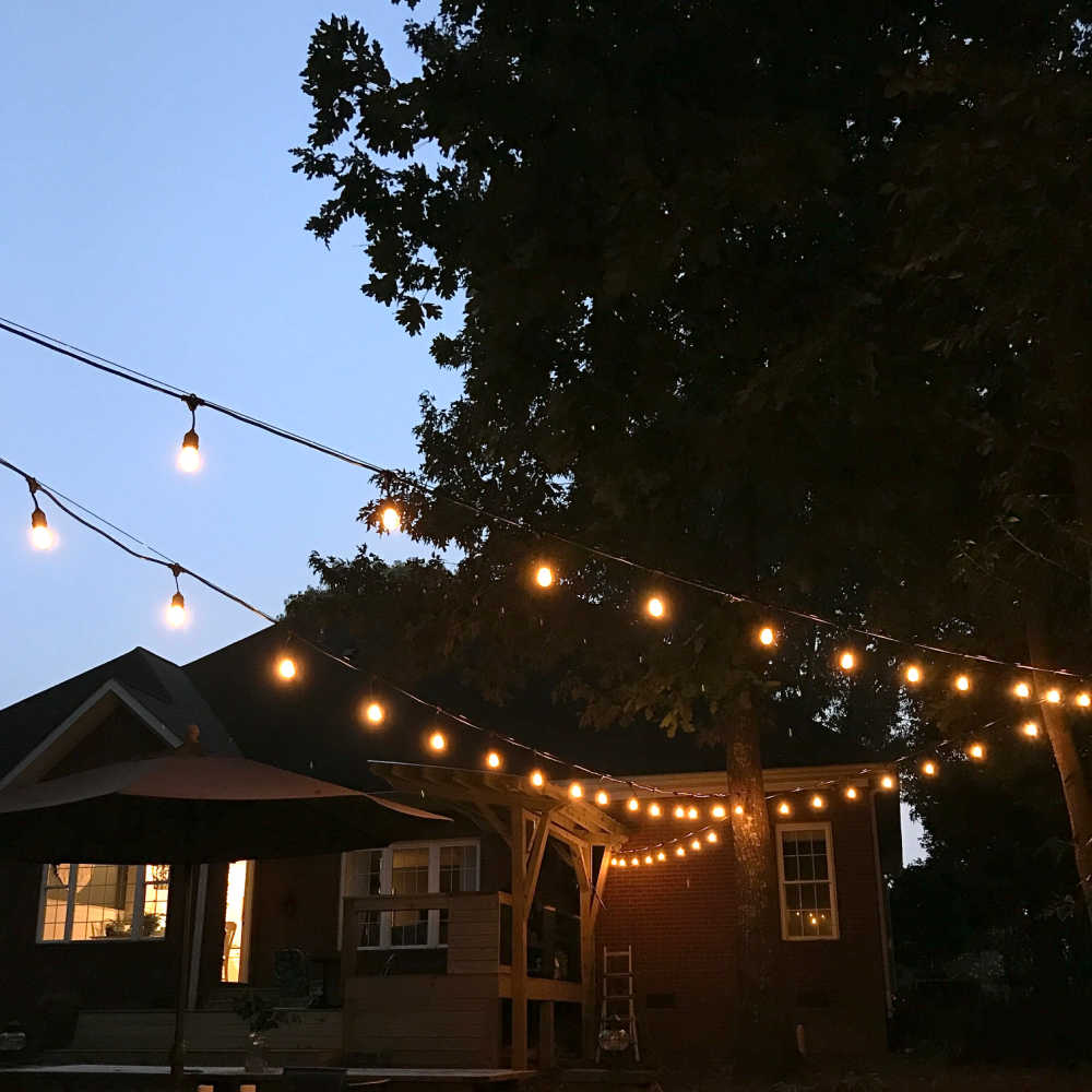 How to hang string lights to a tree At Home With The Barkers