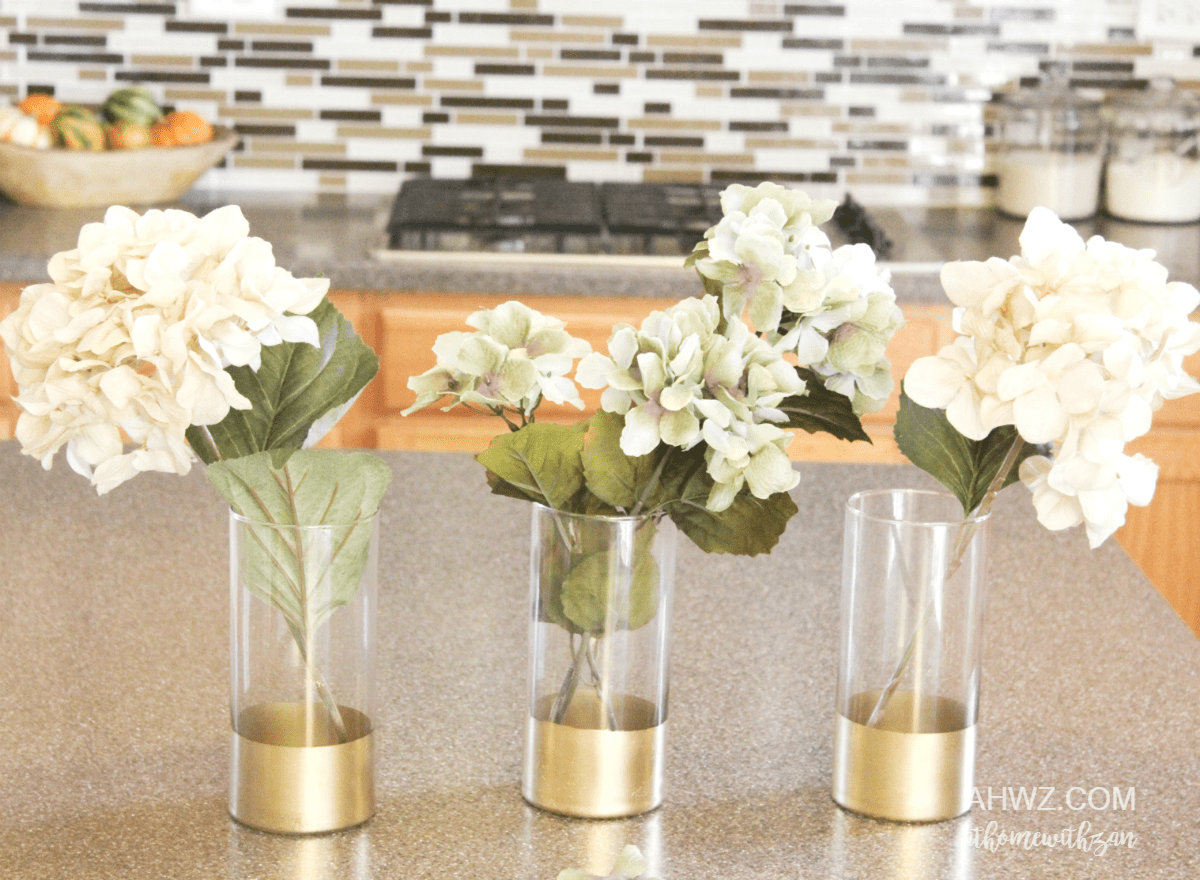 Gold Dipped Vases At Home With Beauty
