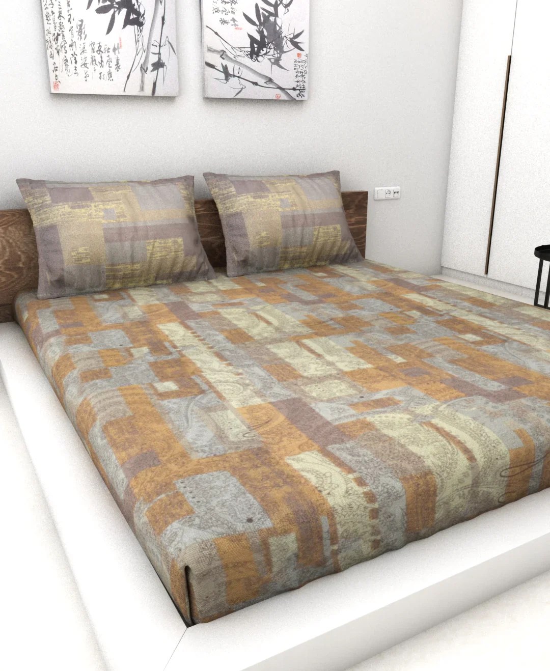 Athom Living Essential Collection Cotton Double Bedsheet Sheet 140 TC