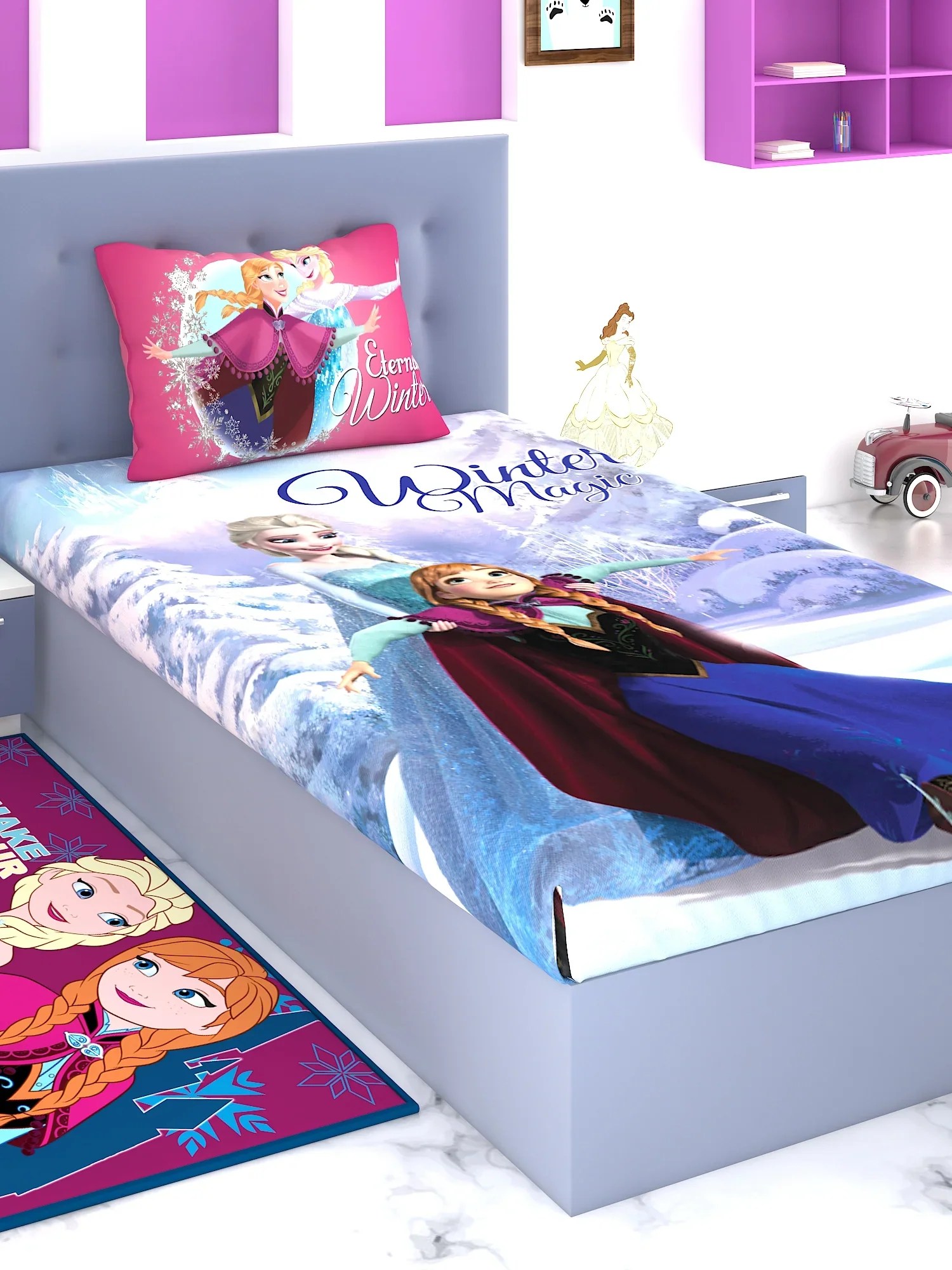 Disney Frozen Winter Magic Cotton Single Bedsheet Set Athom Living