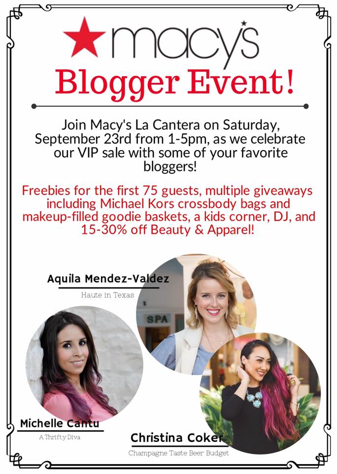 You’re Invited to the Macy’s La Cantera VIP Sale September 23rd A