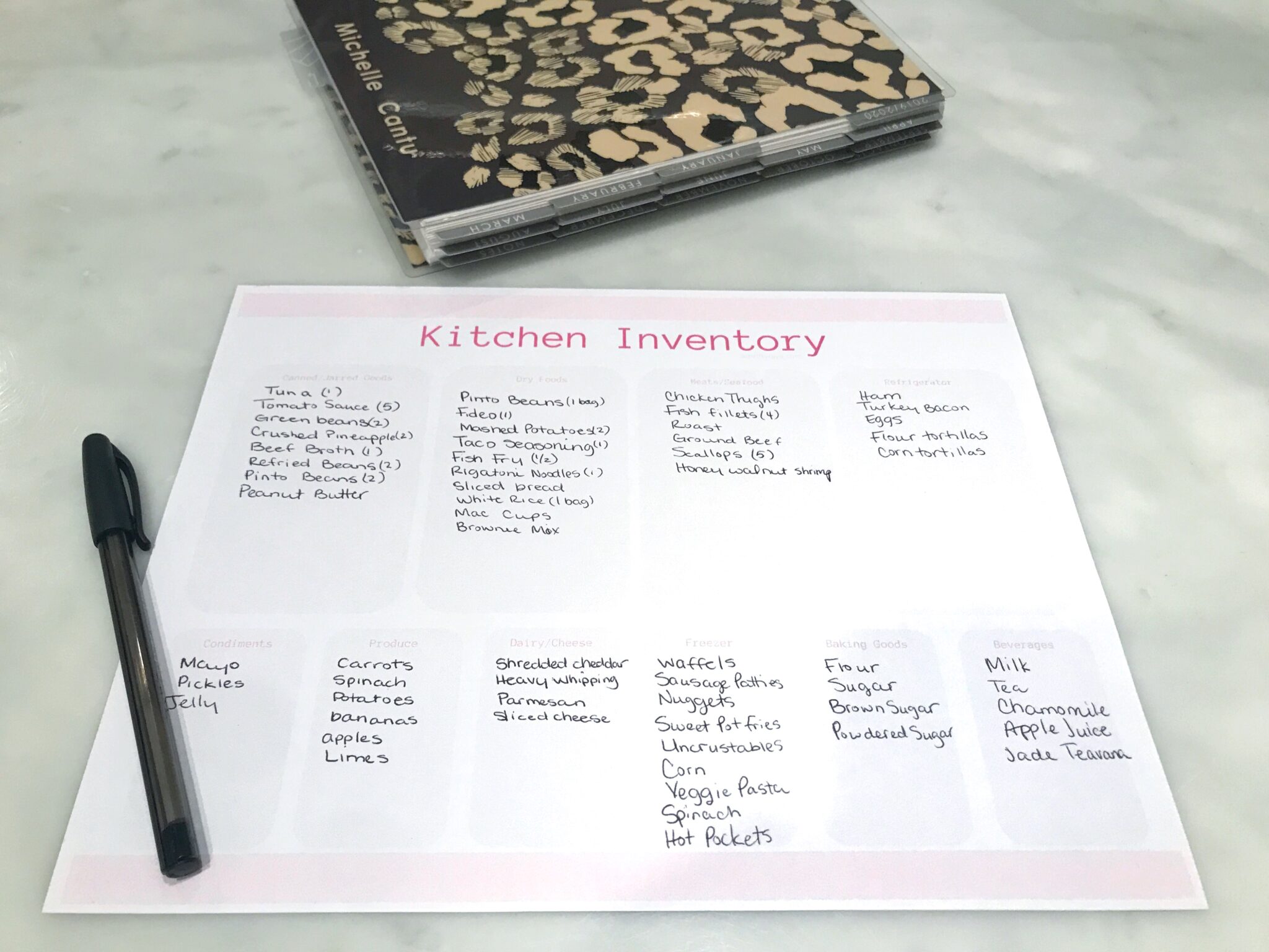 The Printable Kitchen Inventory List and Weekly Meal Planning Will Save