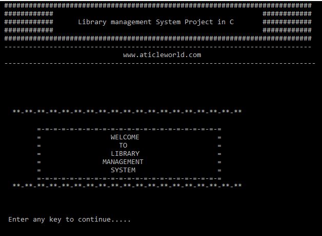 Library Management System Project In C Aticleworld