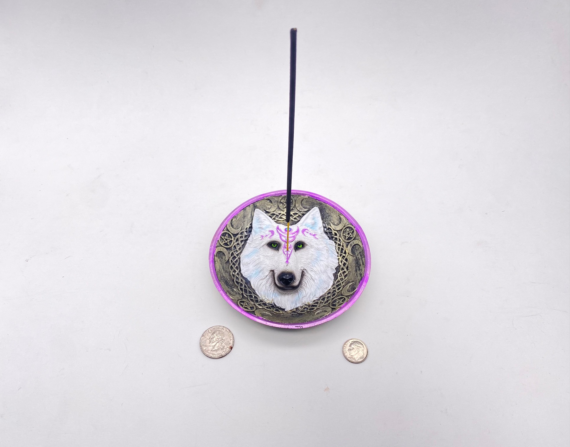 Wolf Incense Burner A Time for Karma