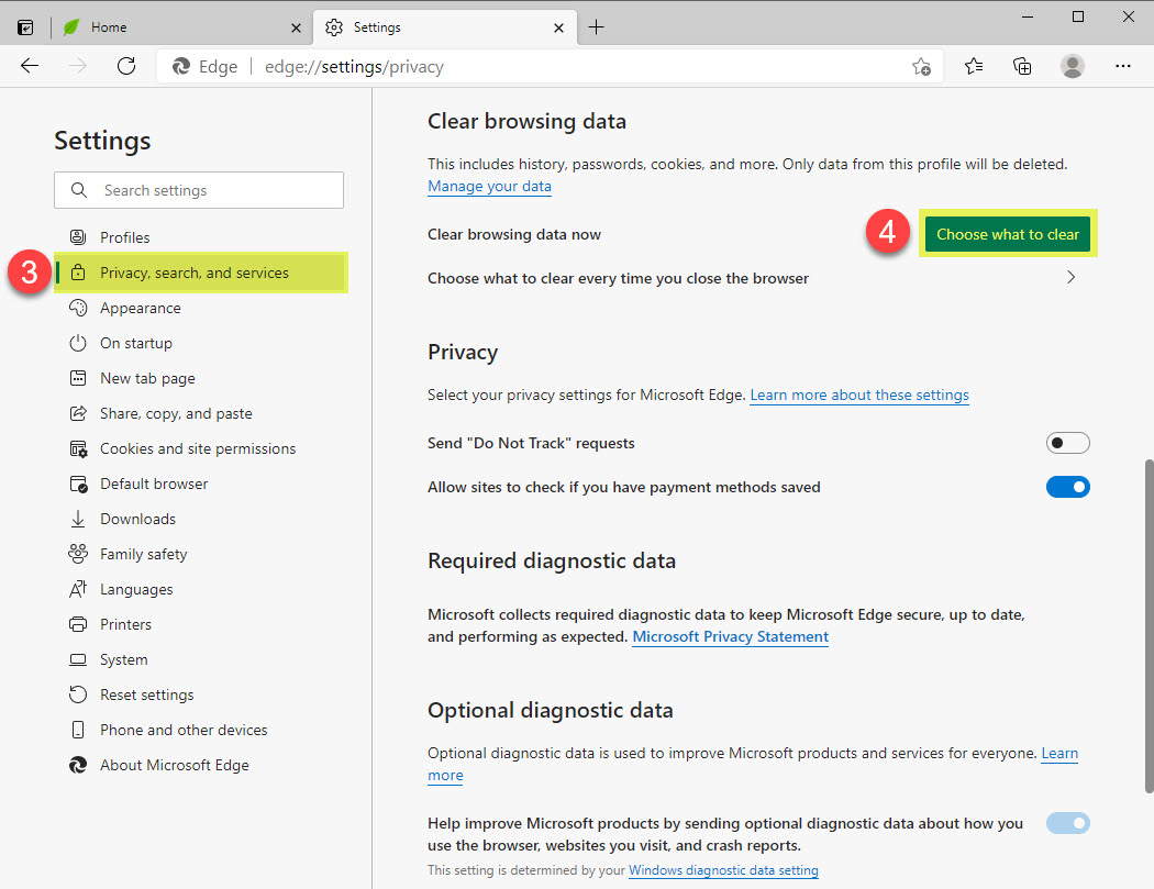 How to Clear Cache in Edge Ativa Interactive Corp.