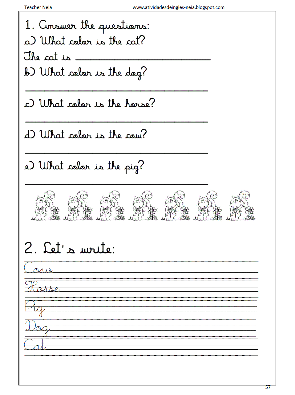 ATIVIDADES DE INGLÊS PARA O 7º ANO PARA IMPRIMIR