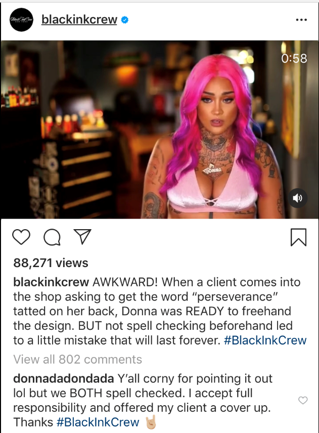 Y'all Corny': 'Black Ink Crew' Artist Donna Lombardi Hits Back At Folks Blasting Her Misspelled Tattoo On Client 856_x_631_png