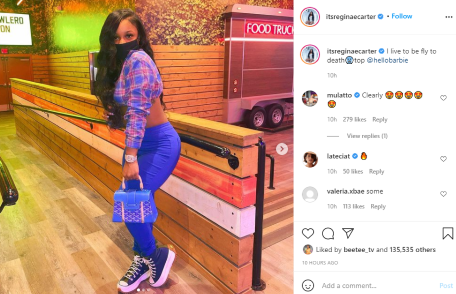 'It's the Waist for Me': Reginae Carter Flaunts Her Cute Outfit and